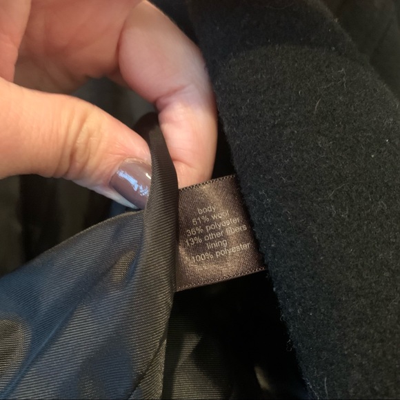 The Limited Wool Blend Black Pea Coat - Picture 6 of 9